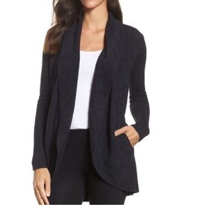 Barefoot Dreams Cozy Chic Lite circle Black Cardigan Medium casual comfy